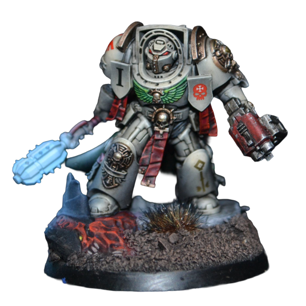 Kitbash Deathwing Captain mit OSL-Effekt Energiestreitkolben. Bemalt im Tabletop + Qualitätsstandard von Echoes of Colour. 